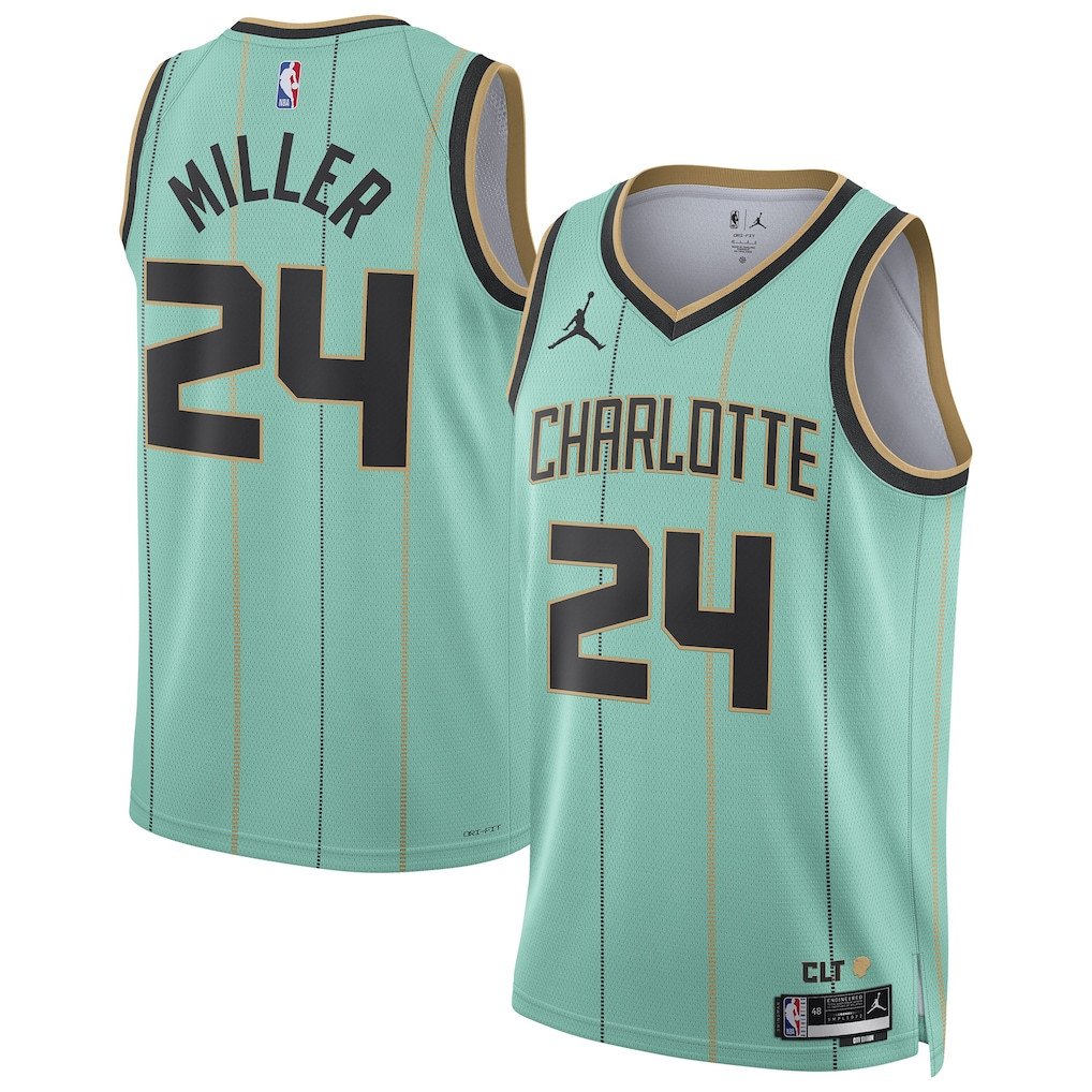 Brandon Miller 24 Charlotte Hornets Unisex 2024/25 Swingman Player Basketball Jersey - City Edition - Mint - JS714 