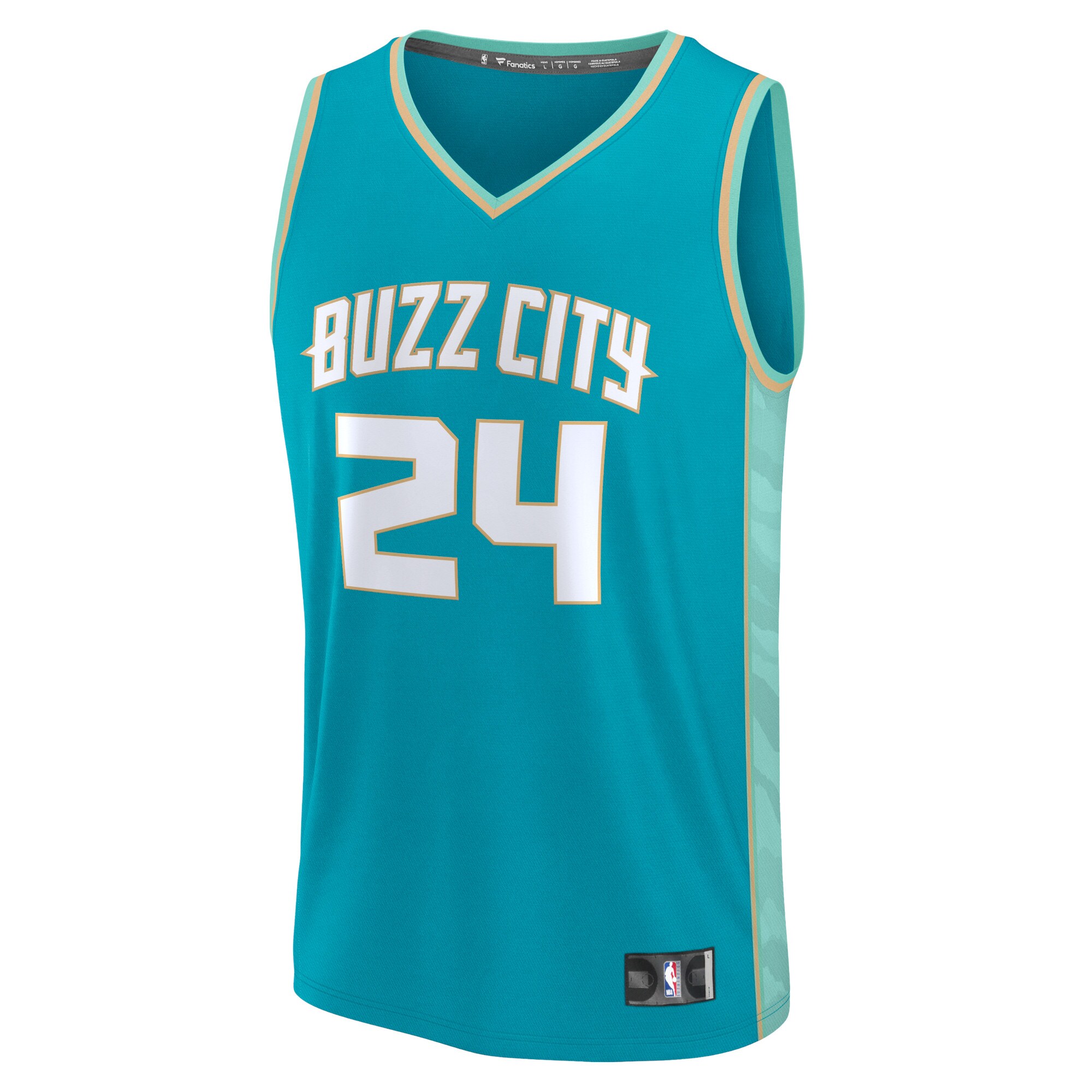 Alternative view of Brandon Miller Charlotte Hornets Fanatics Fast Break Basketball Jersey - Teal - City Edition