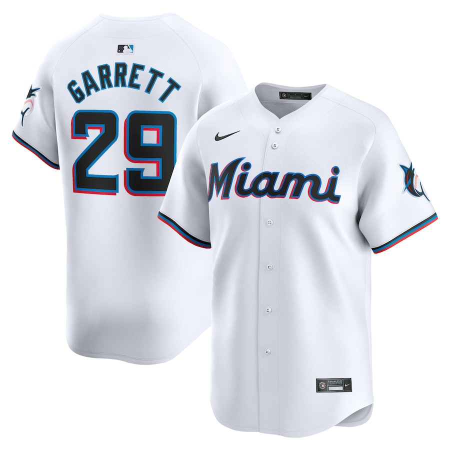 Braxton Garrett 29 Miami Marlins Home Limited Player Men Baseball Jersey - White 