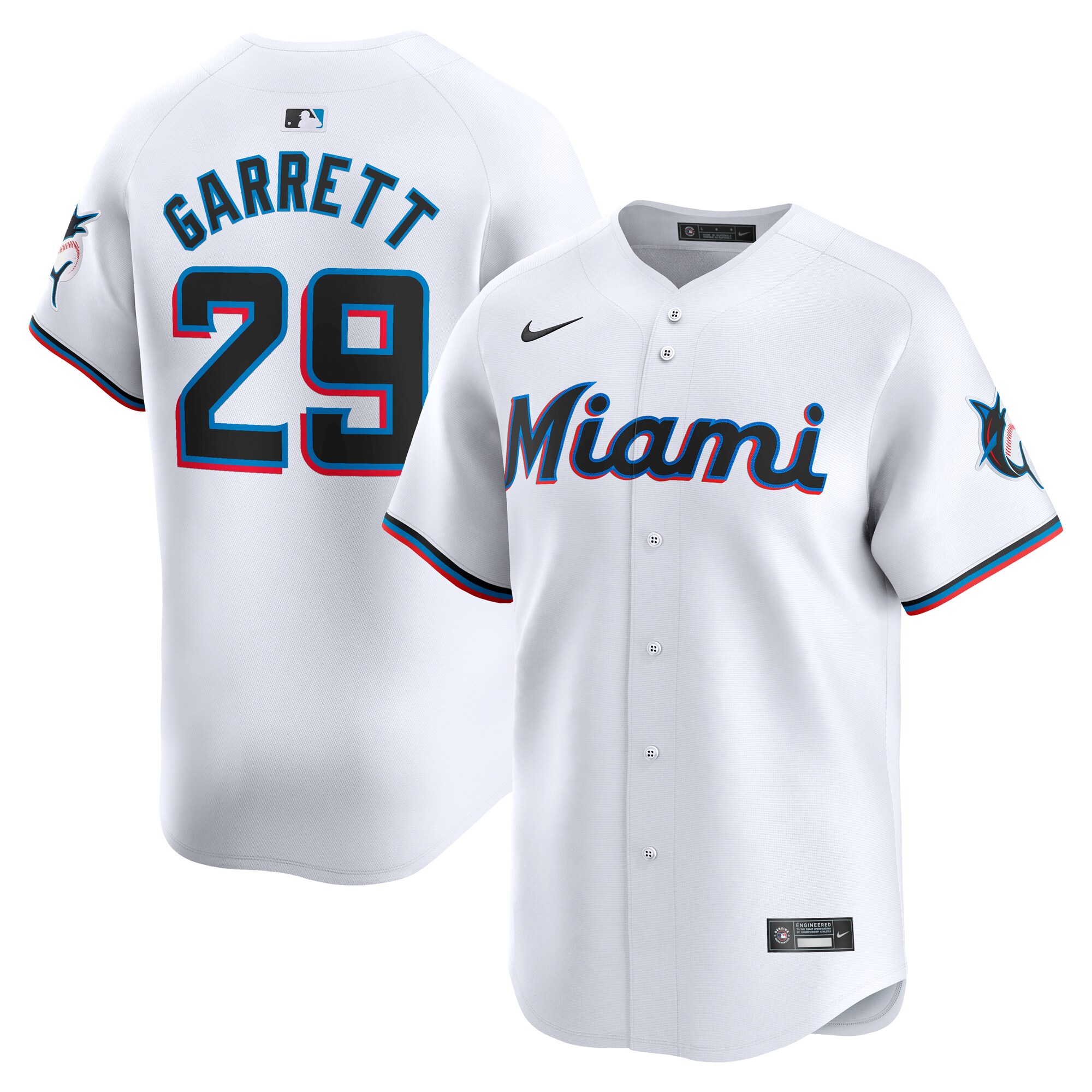 Braxton Garrett Miami Marlins Home Limited Player Baseball Jersey - White