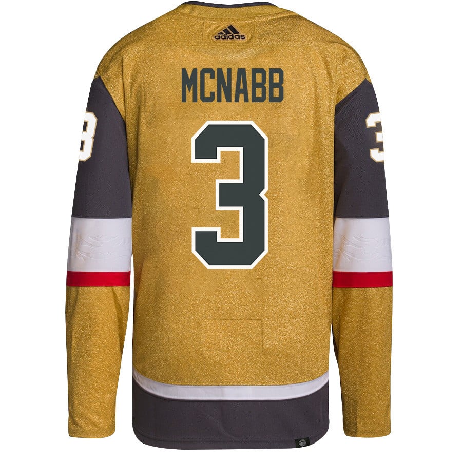 Alternative view of Brayden McNabb 3 Vegas Golden Knights Stanley Cup 2023 Champions Patch Home Breakaway Men Hockey Jersey - Gold - JS371 