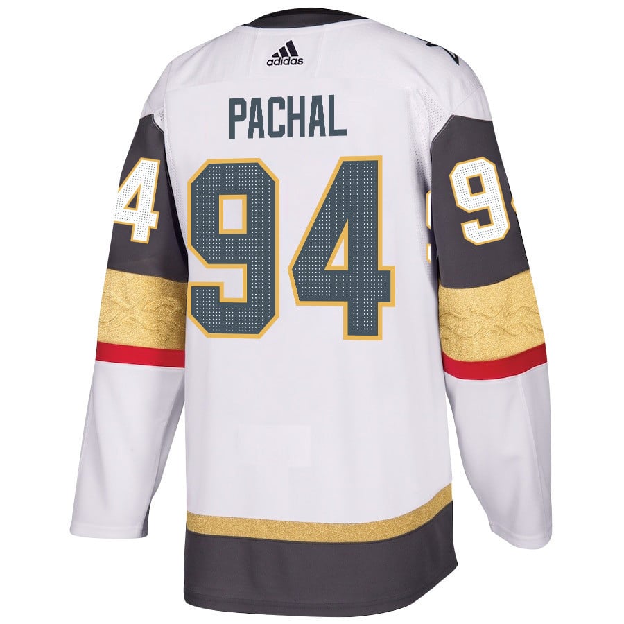 Alternative view of Brayden Pachal 94 Vegas Golden Knights Stanley Cup 2023 Final Patch Away Breakaway Men Hockey Jersey - White - JS522 