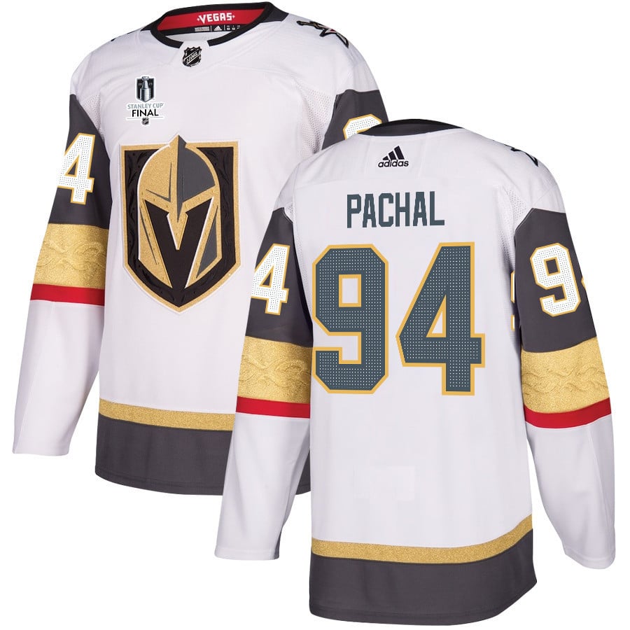 Brayden Pachal 94 Vegas Golden Knights Stanley Cup 2023 Final Patch Away Breakaway Men Hockey Jersey - White - JS522 