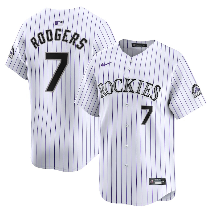 Brendan Rodgers 7 Colorado Rockies Home Limited Player Men Baseball Jersey - White