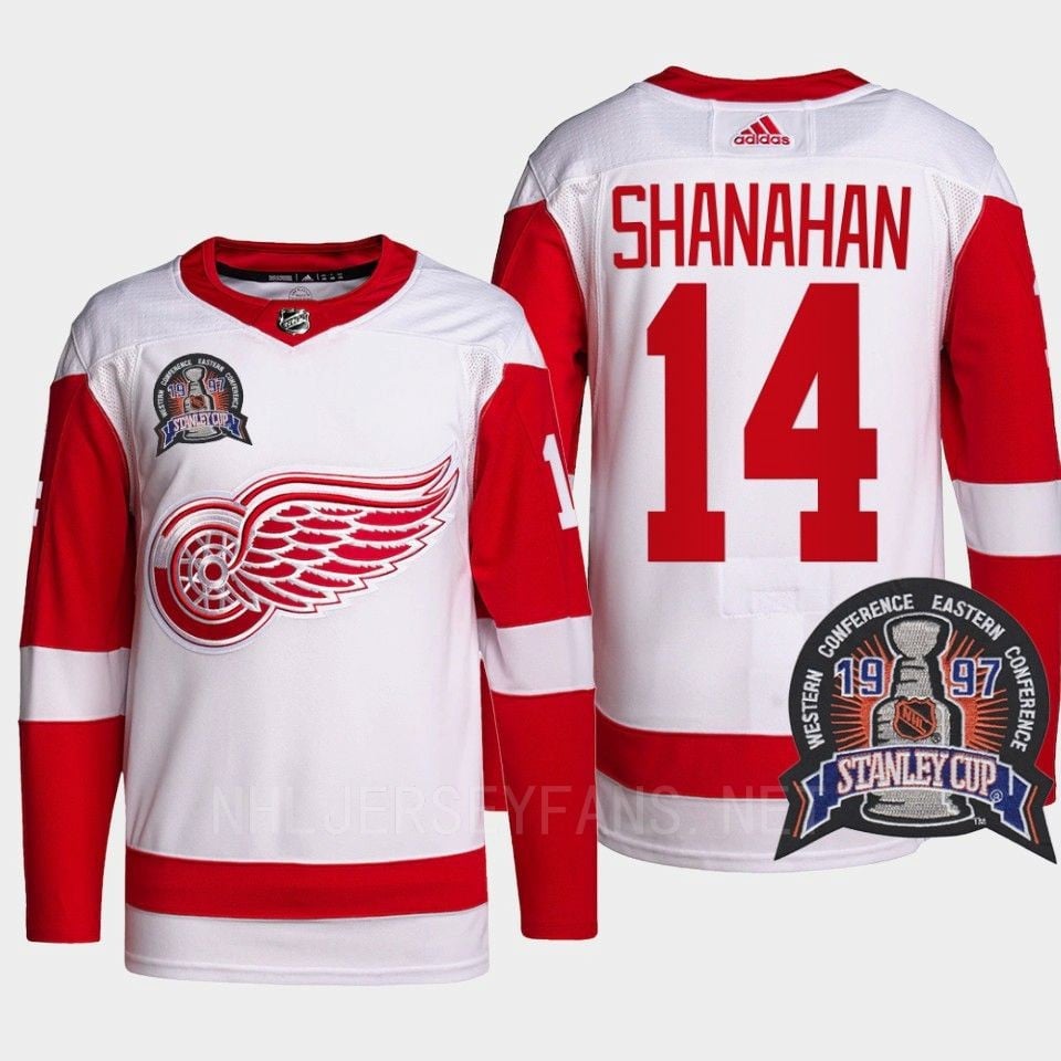 Brendan Shanahan 14 1997 Stanley Cup Detroit Red Wings Red Hockey Jersey 25th Anniversary - JS805 