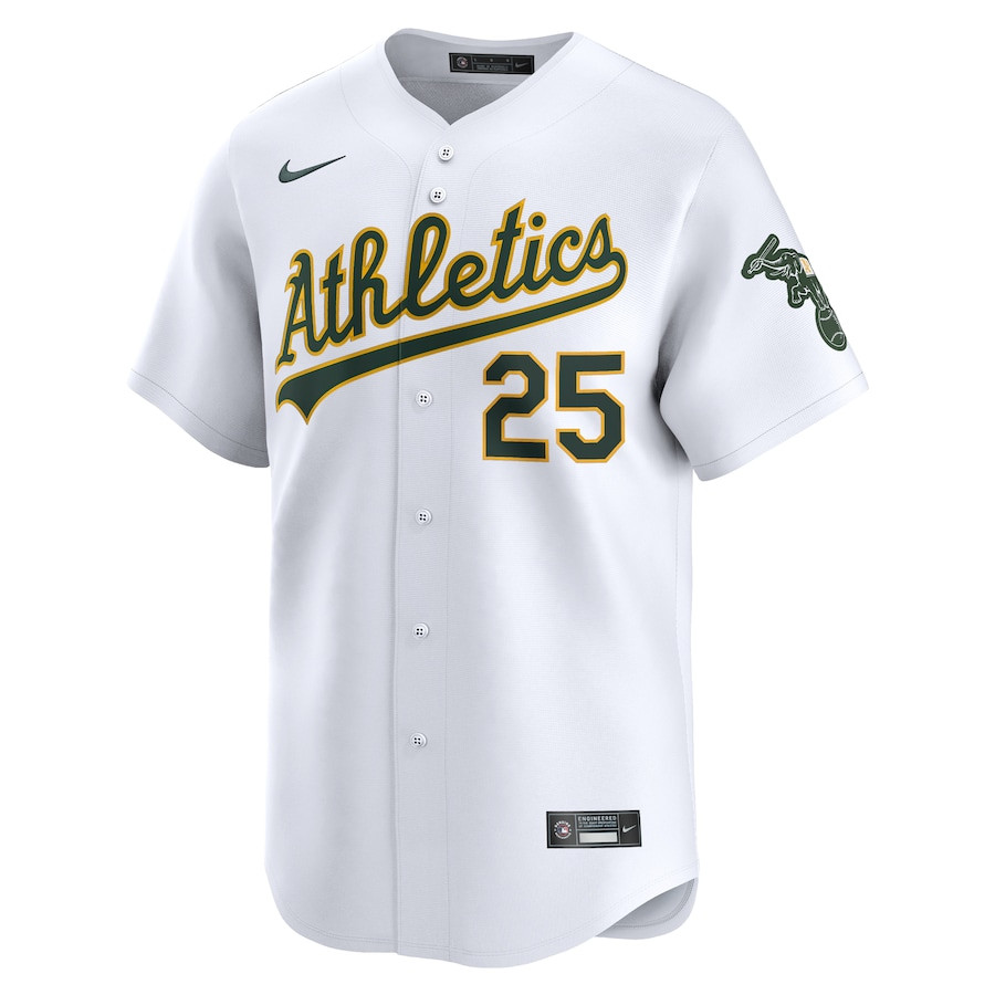 Alternative view of Brent Rooker 25 Oakland Athletics Home Limited Player Men Baseball Jersey - White 
