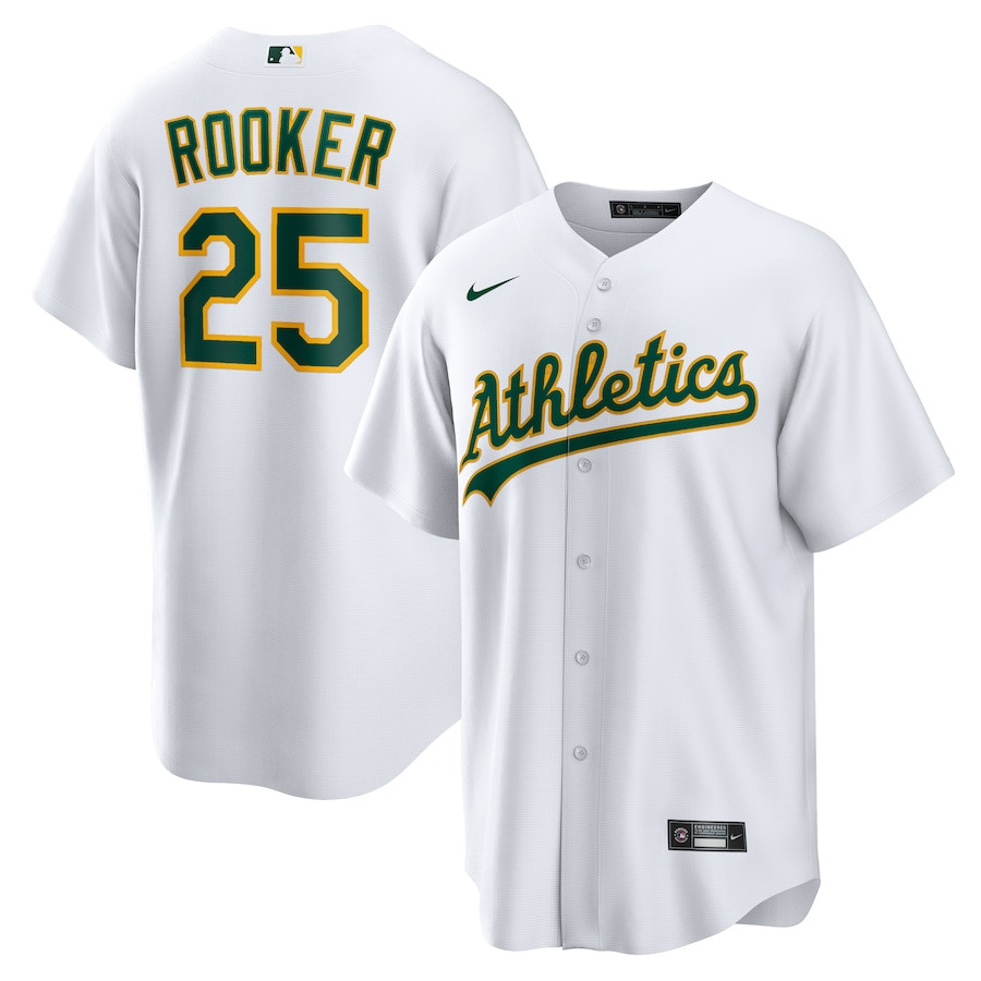 Brent Rooker 25 Oakland Athletics Home Men Baseball Jersey - White 