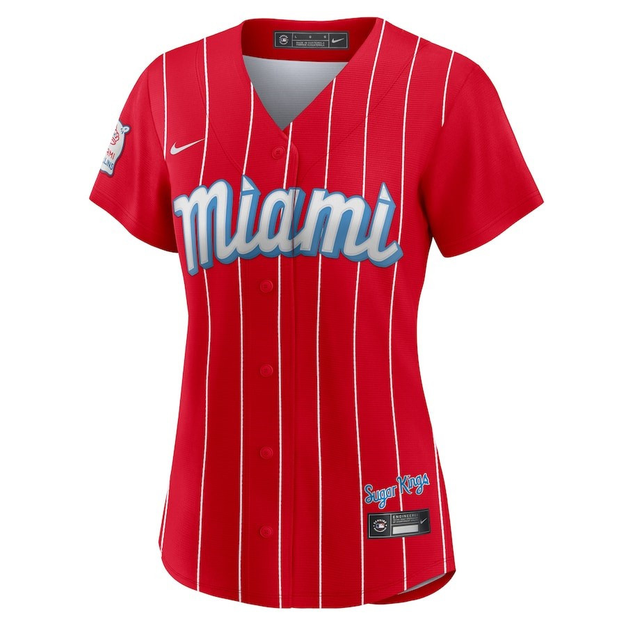 Alternative view of Brian Anderson 15 Miami Marlins Women's City Connect Player Baseball Jersey - Red 