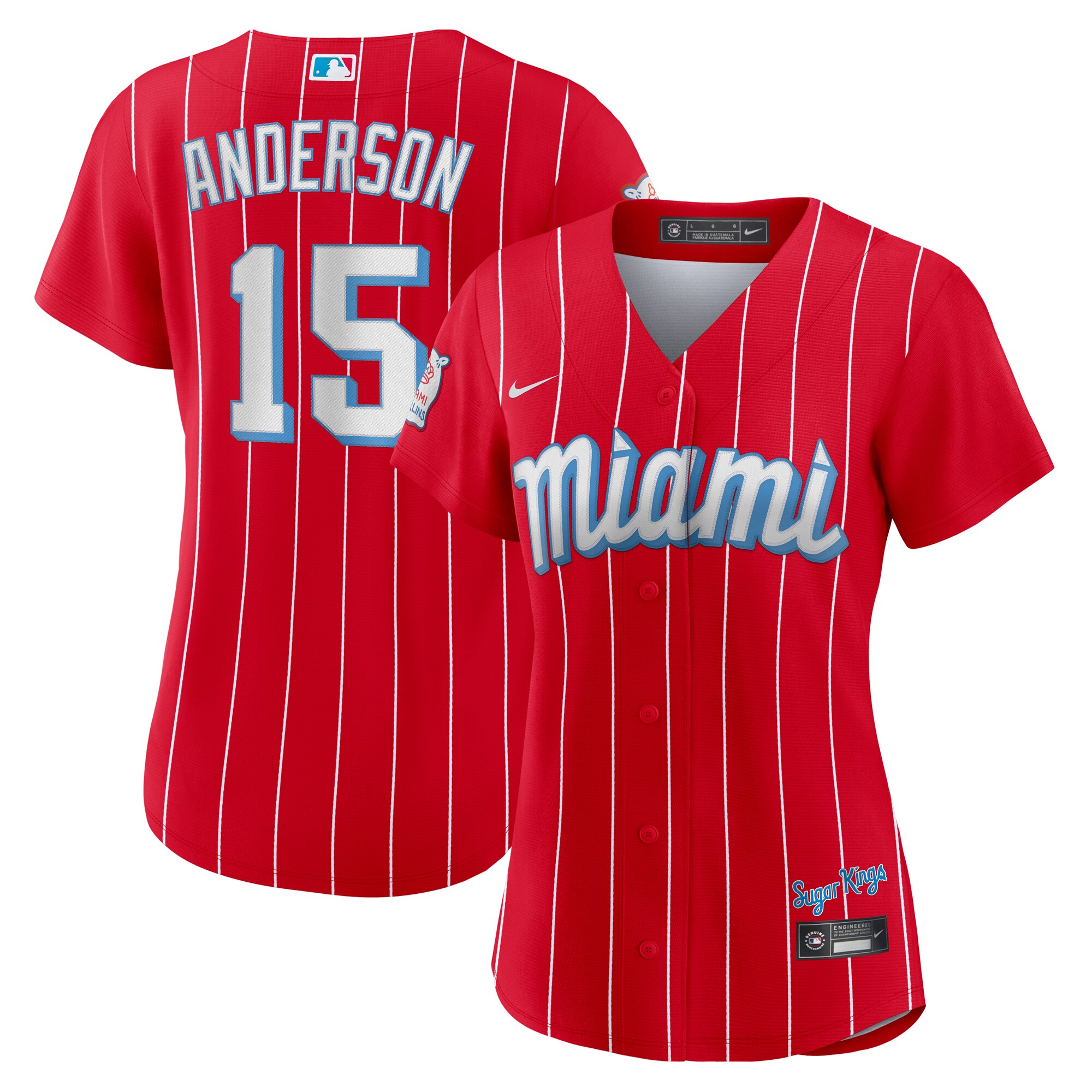 Alternative view of Brian Anderson Miami Marlins Women’s City Connect Replica Player Baseball Jersey – Red