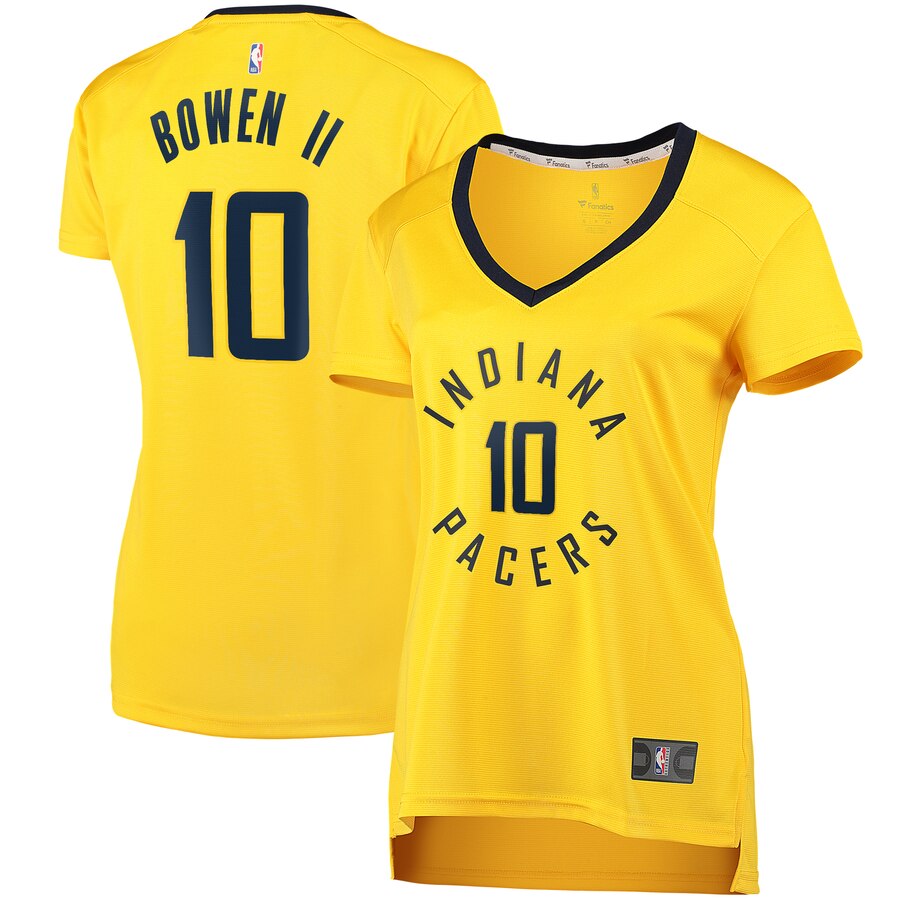 Brian Bowen Ii Indiana Pacers Fanatics Branded Women's Fast Break Replica Basketball Jersey Gold - Statement Edition