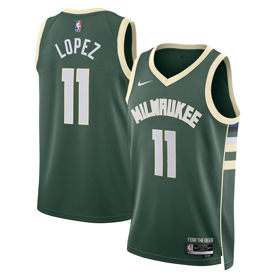 Brook Lopez 11 Milwaukee Bucks Unisex Swingman Basketball Jersey - Icon Edition - Hunter Green - JS943 