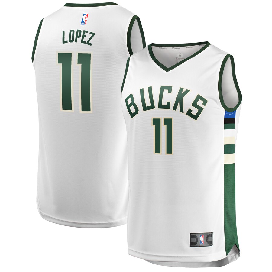 Brook Lopez Milwaukee Bucks Fanatics Branded Fast Break Replica Basketball Jersey - Association Edition - White