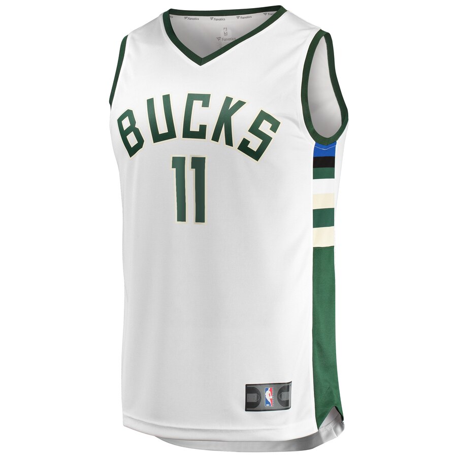 Alternative view of Brook Lopez Milwaukee Bucks Fanatics Branded Youth Fast Break Replica Player Basketball Jersey - Association Edition - White