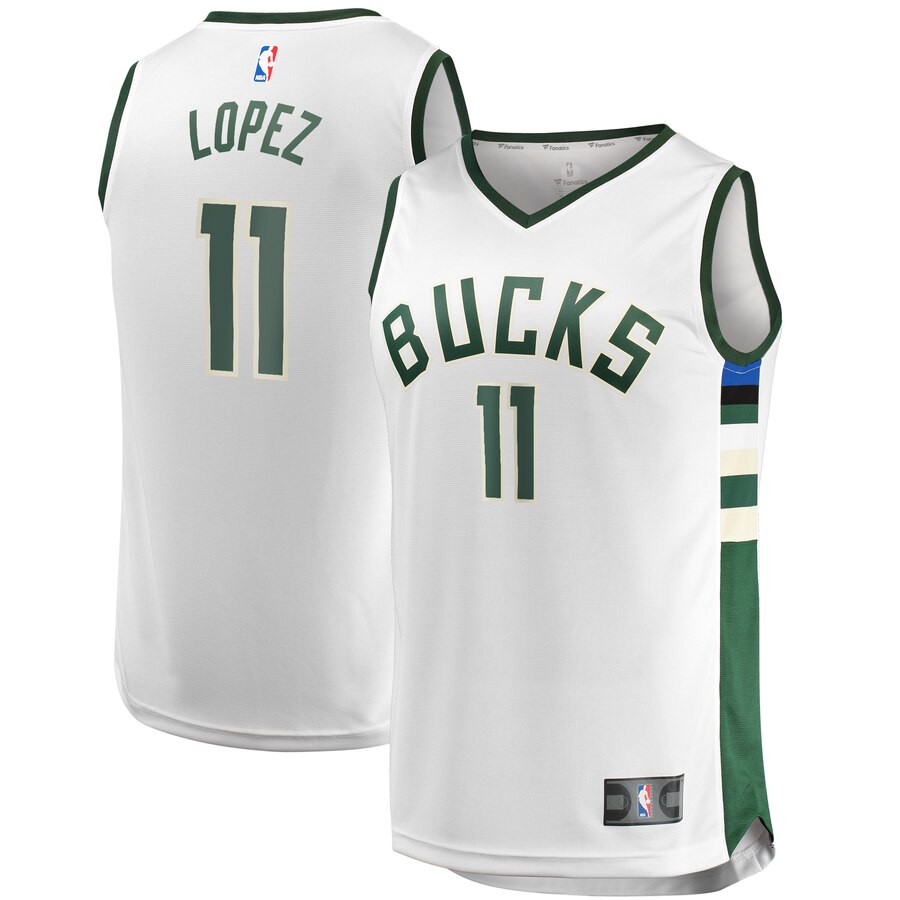 Brook Lopez Milwaukee Bucks Fanatics Branded Youth Fast Break Replica Player Basketball Jersey - Association Edition - White