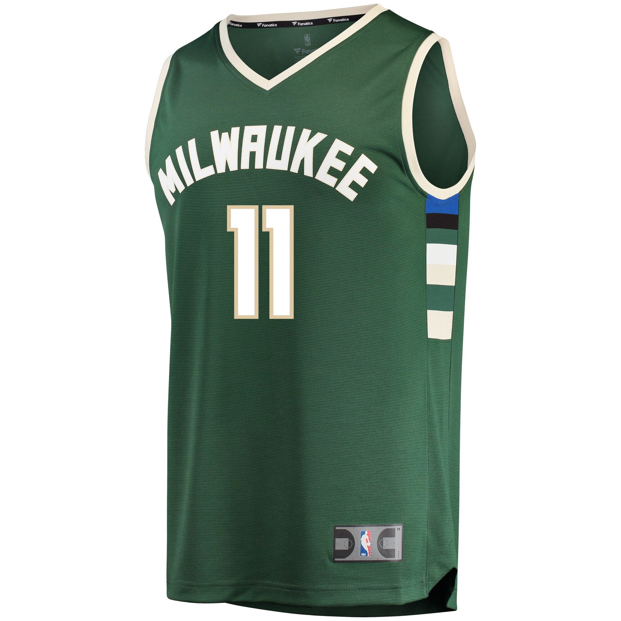 Alternative view of Brook Lopez Milwaukee Bucks Fanatics Fast Break Replica Player Basketball Jersey Green - Icon Edition