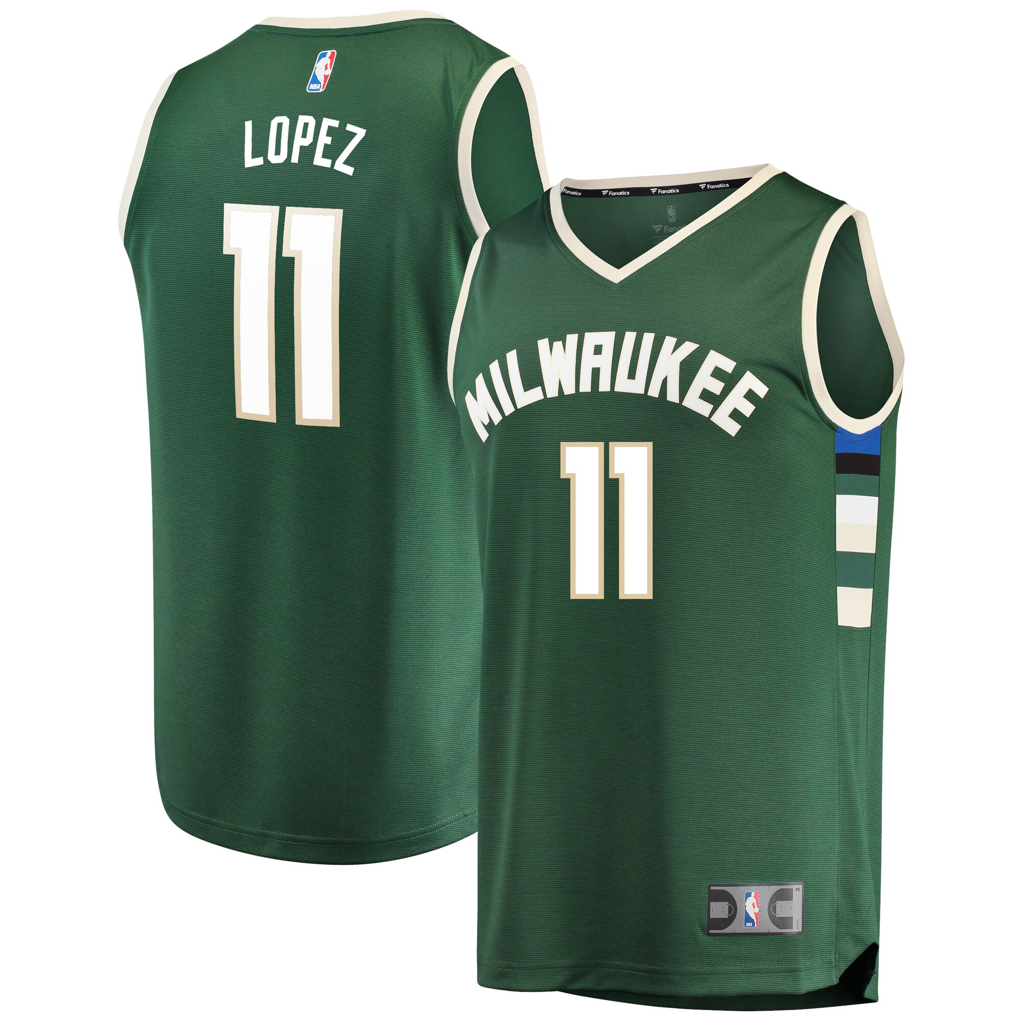 Brook Lopez Milwaukee Bucks Fanatics Fast Break Replica Player Basketball Jersey Green - Icon Edition