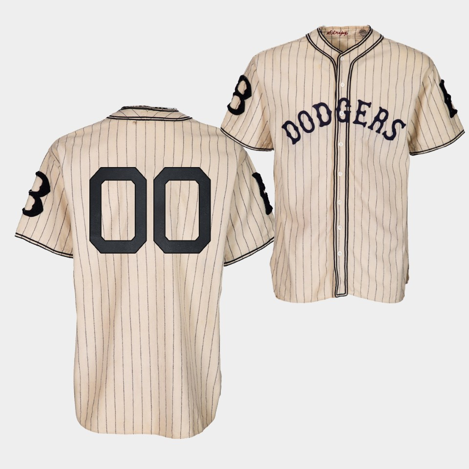 Brooklyn Dodgers Custom 1933 Heritage 00 Gold Pinstripe Baseball Jersey