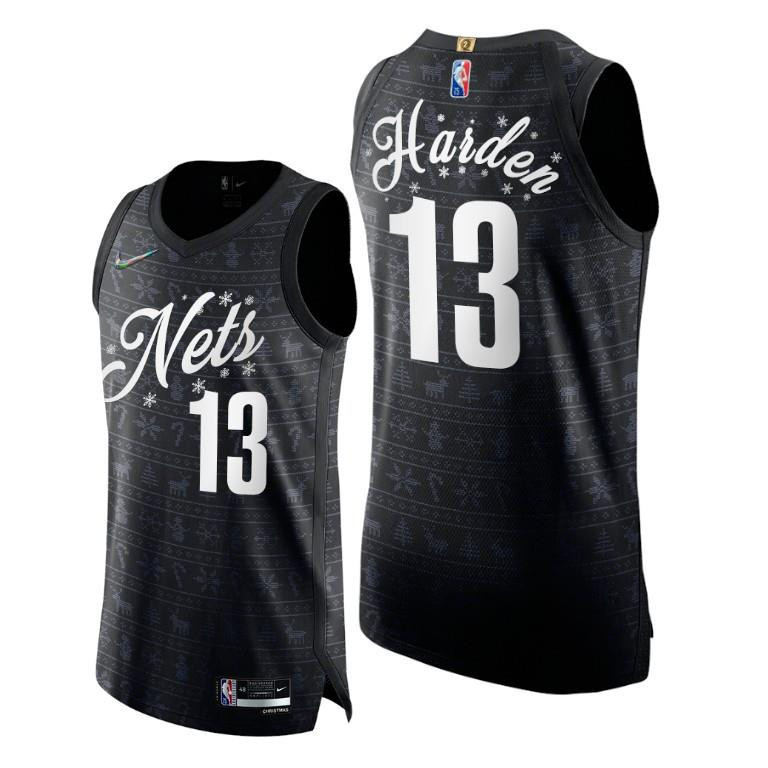 Brooklyn Nets 13 James Harden Black Christmas Eve Basketball Jersey 75th Anniversary - Men Basketball Jersey - JS650 