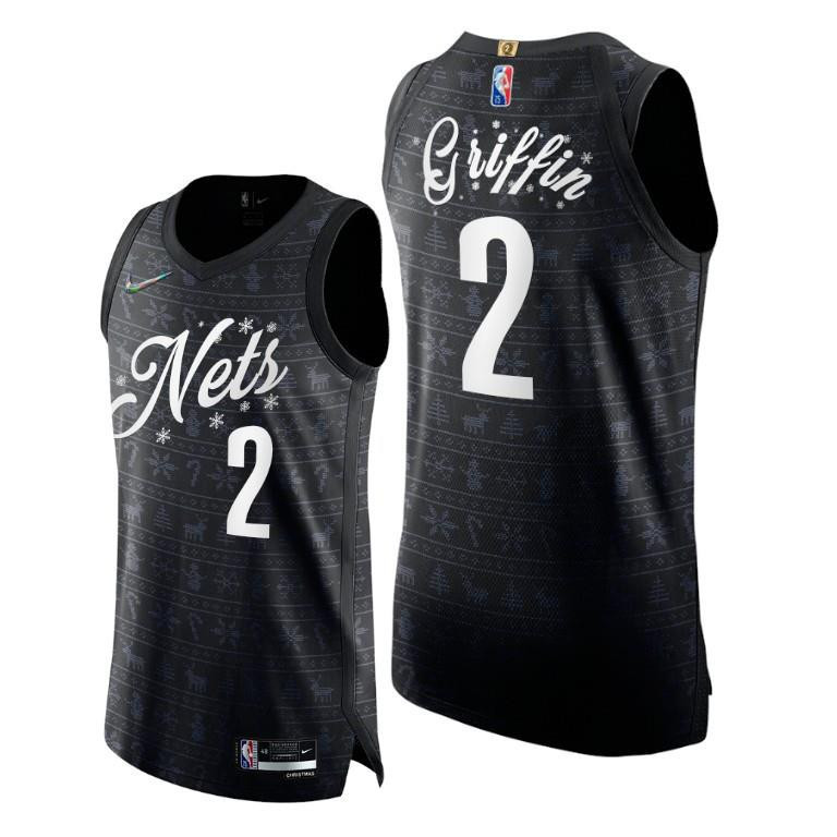 Brooklyn Nets 2 Blake Griffin Black Christmas Eve Basketball Jersey 75th Anniversary - Men Basketball Jersey - JS782 