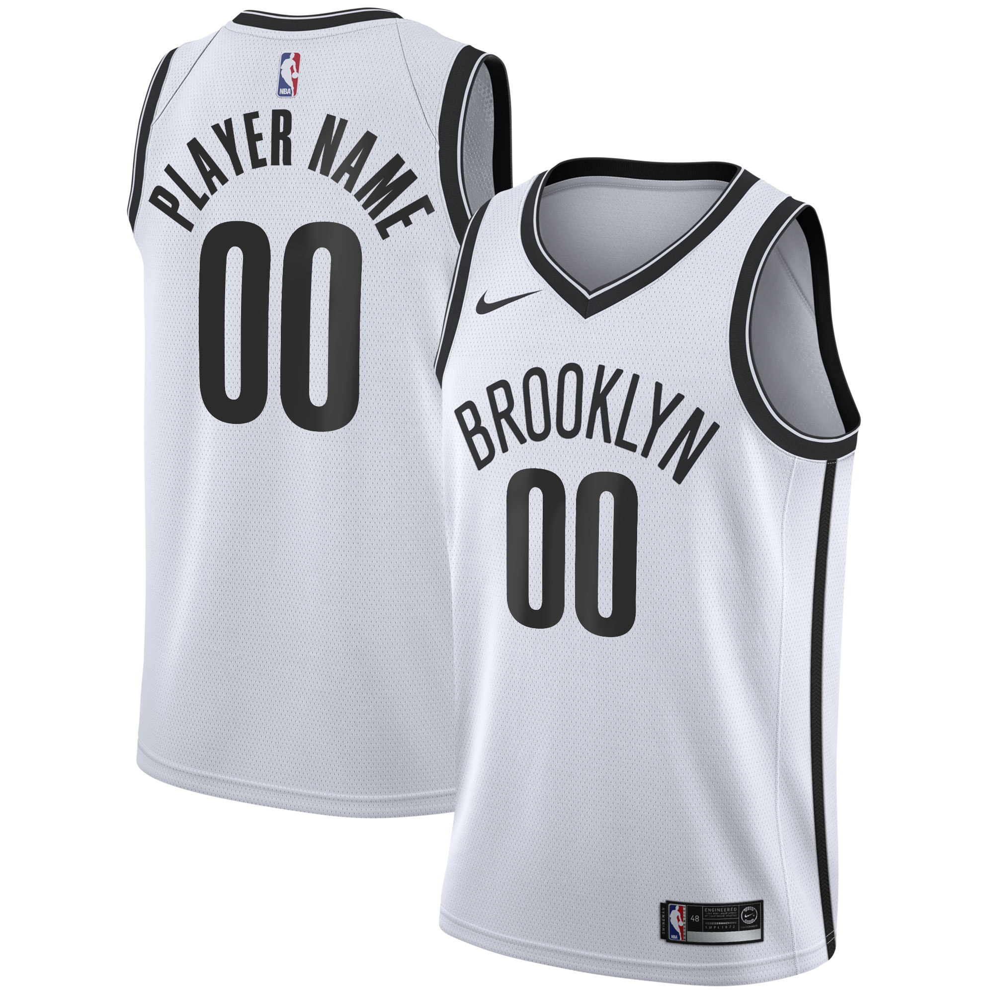 Brooklyn Nets 2020/21 Swingman Custom Basketball Jersey - Association Edition - White