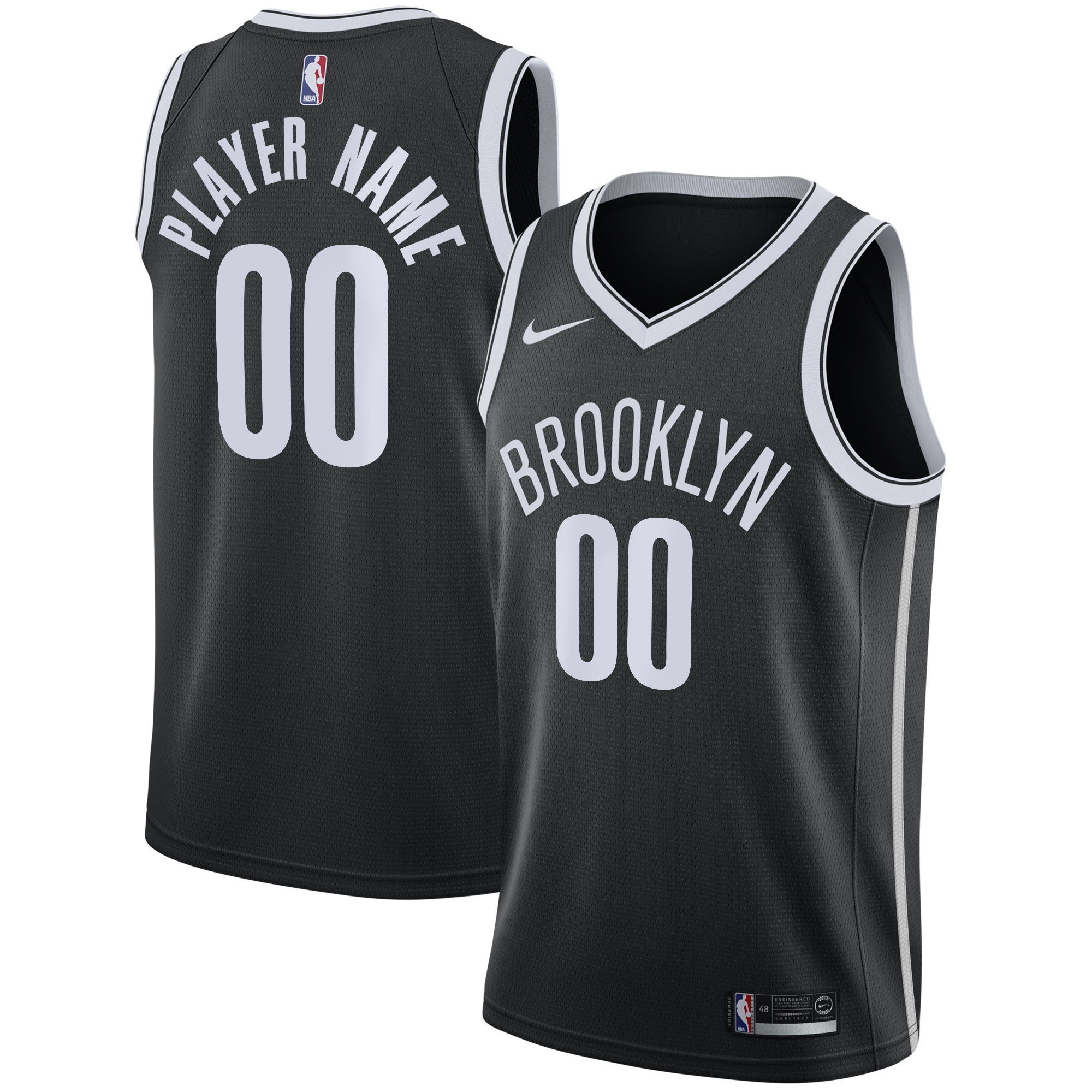 Brooklyn Nets 2020/21 Swingman Custom Basketball Jersey - Icon Edition - Black