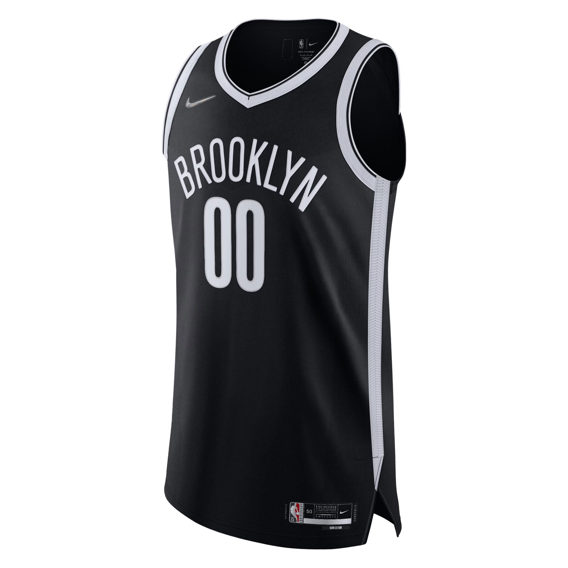Alternative view of Brooklyn Nets 2021/22 Diamond Authentic Custom Basketball Jersey - Icon Edition - Black