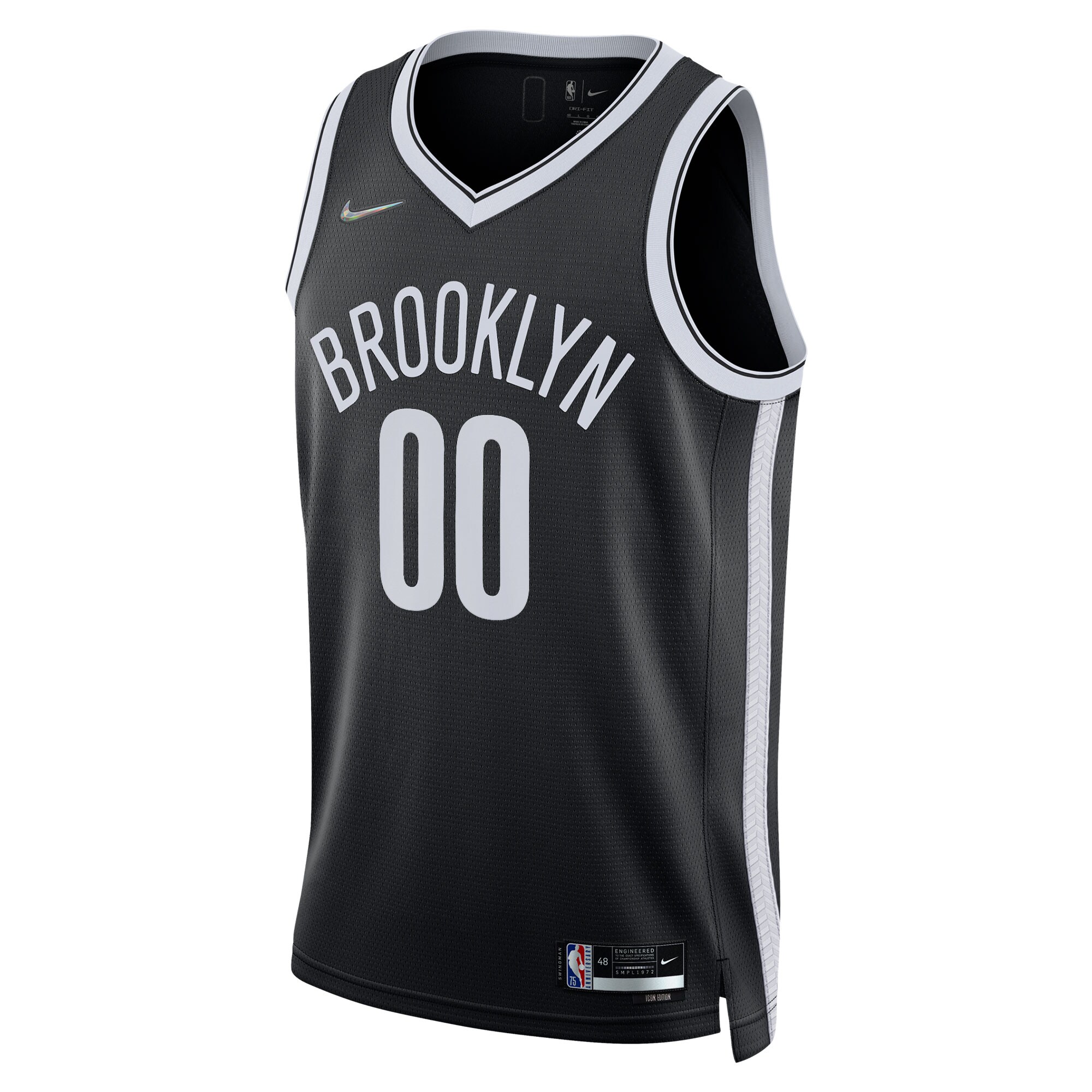 Alternative view of Brooklyn Nets 2021/22 Diamond Swingman Custom Basketball Jersey - Icon Edition - Black