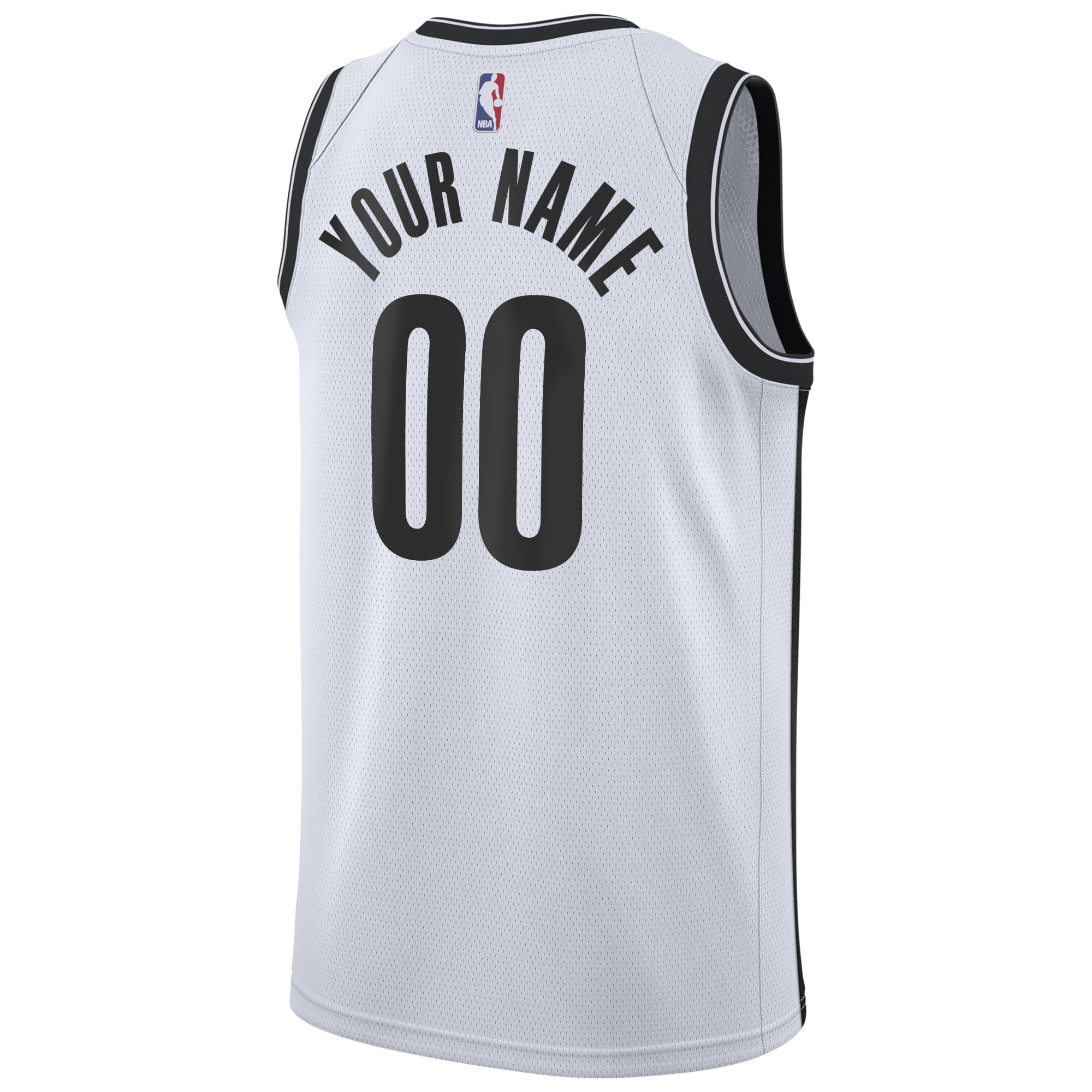 Alternative view of Brooklyn Nets Association Edition Swingman Basketball Jersey - White - Custom - Mens - JS753 