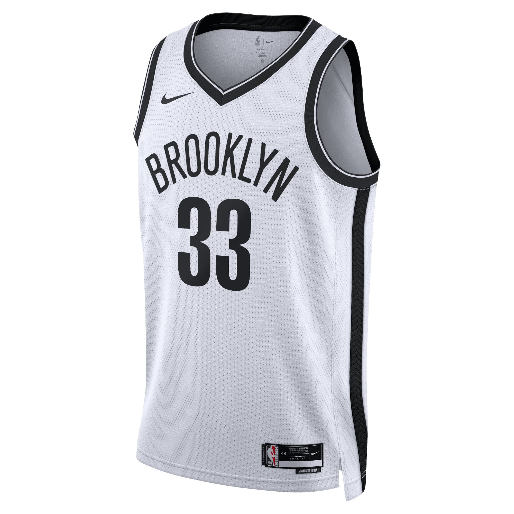 Brooklyn Nets Association Edition Swingman Basketball Jersey - White - Nic Claxton - Unisex - JS322 