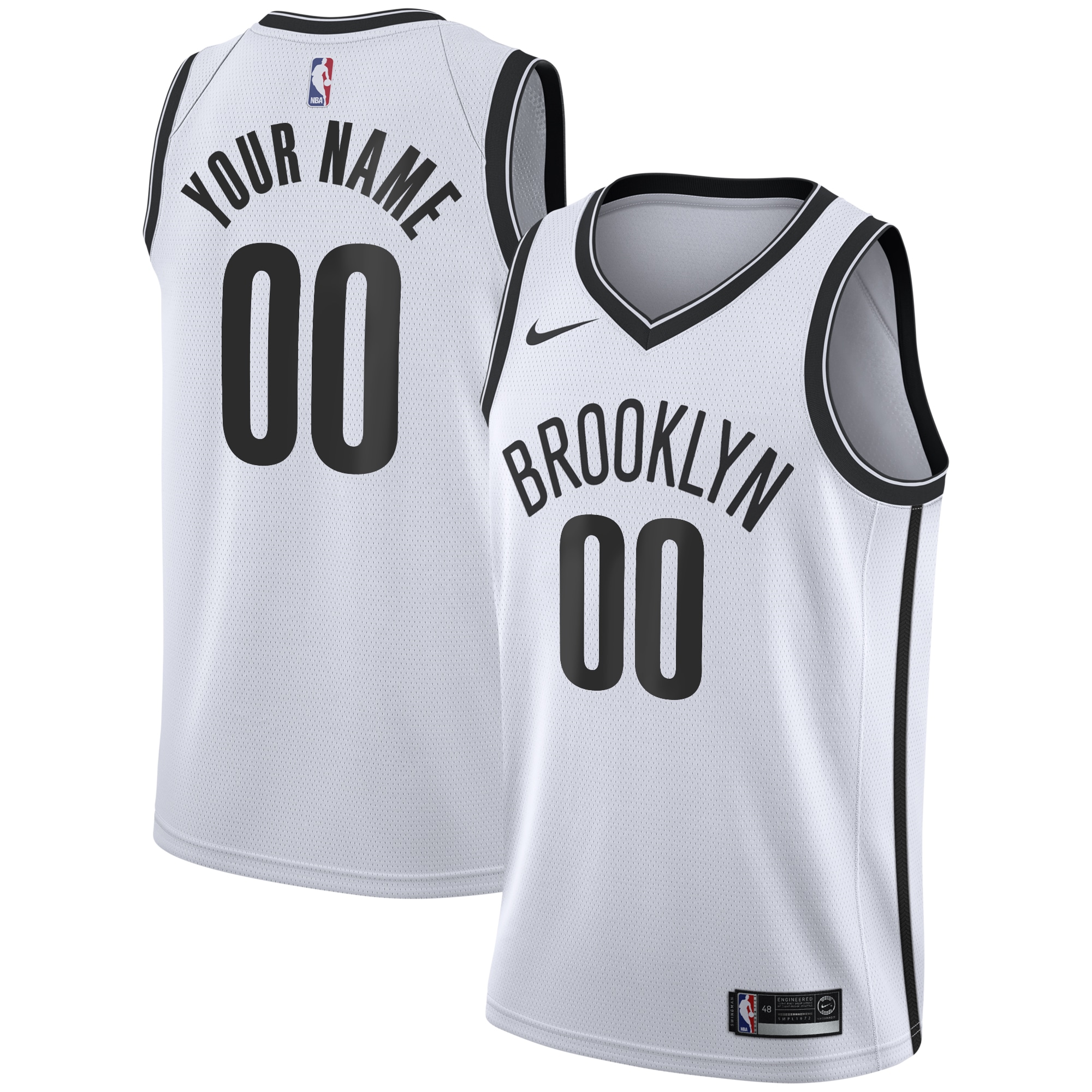 Brooklyn Nets Association Swingman Basketball Jersey - Custom - Youth - JS585 