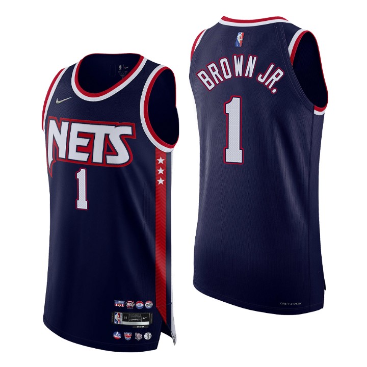 Brooklyn Nets Bruce Brown Jr. 2021-22 75th Anniversary Authentic Basketball Jersey City