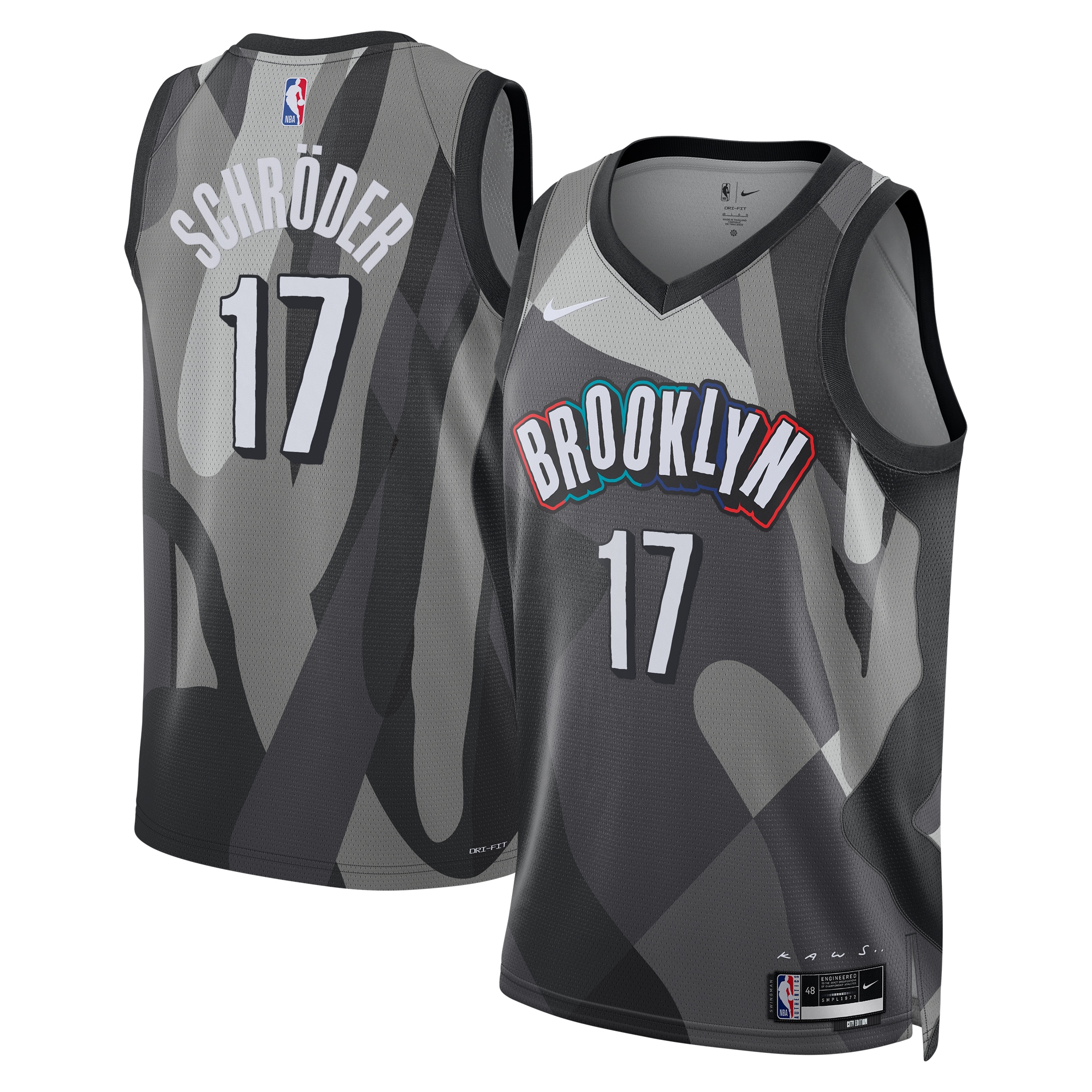 Brooklyn Nets City Edition Swingman Jersey 2024 - Silver - Dennis Schroder - Unisex - JS649 