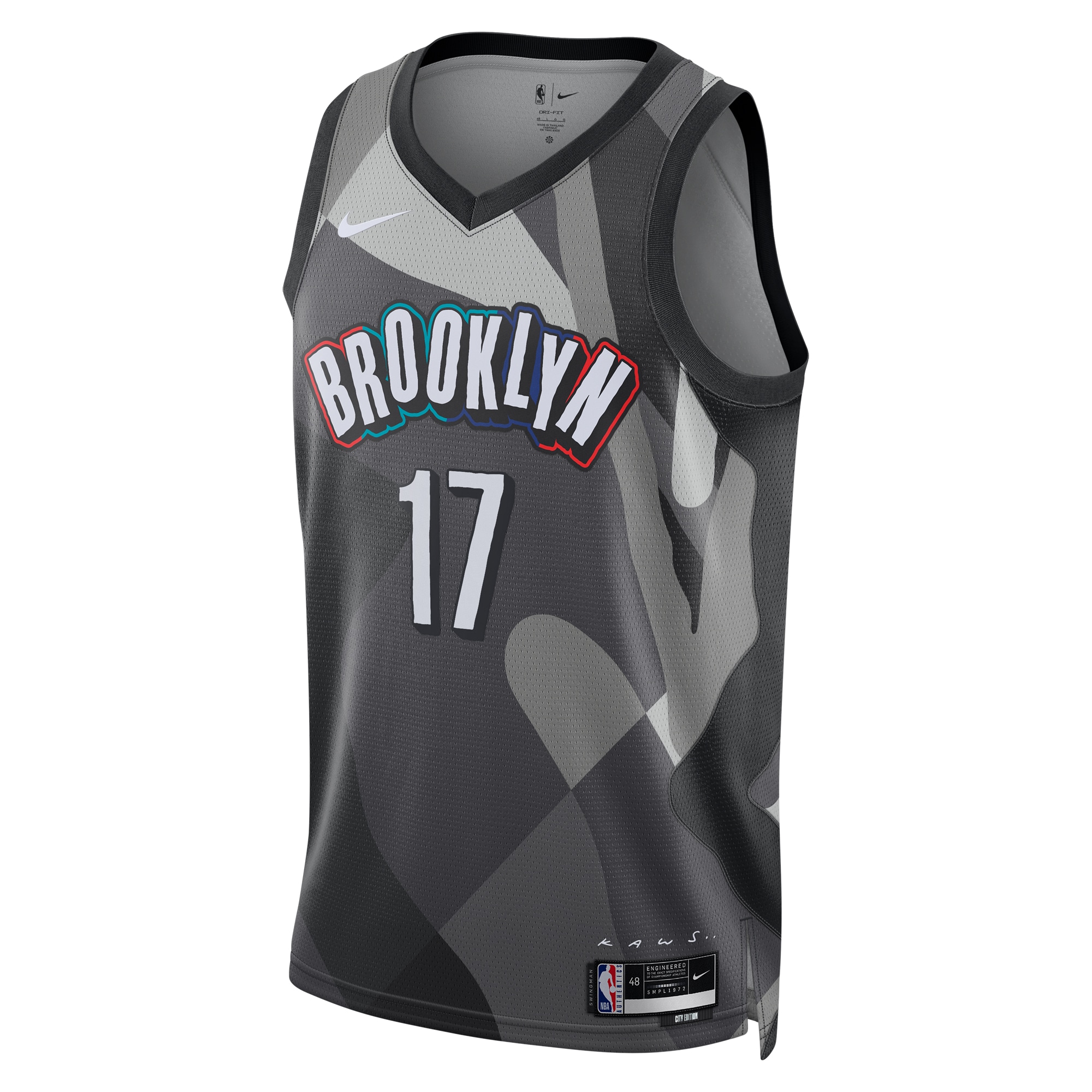 Alternative view of Brooklyn Nets City Edition Swingman Jersey 2024 - Silver - Dennis Schroder - Unisex - JS649 
