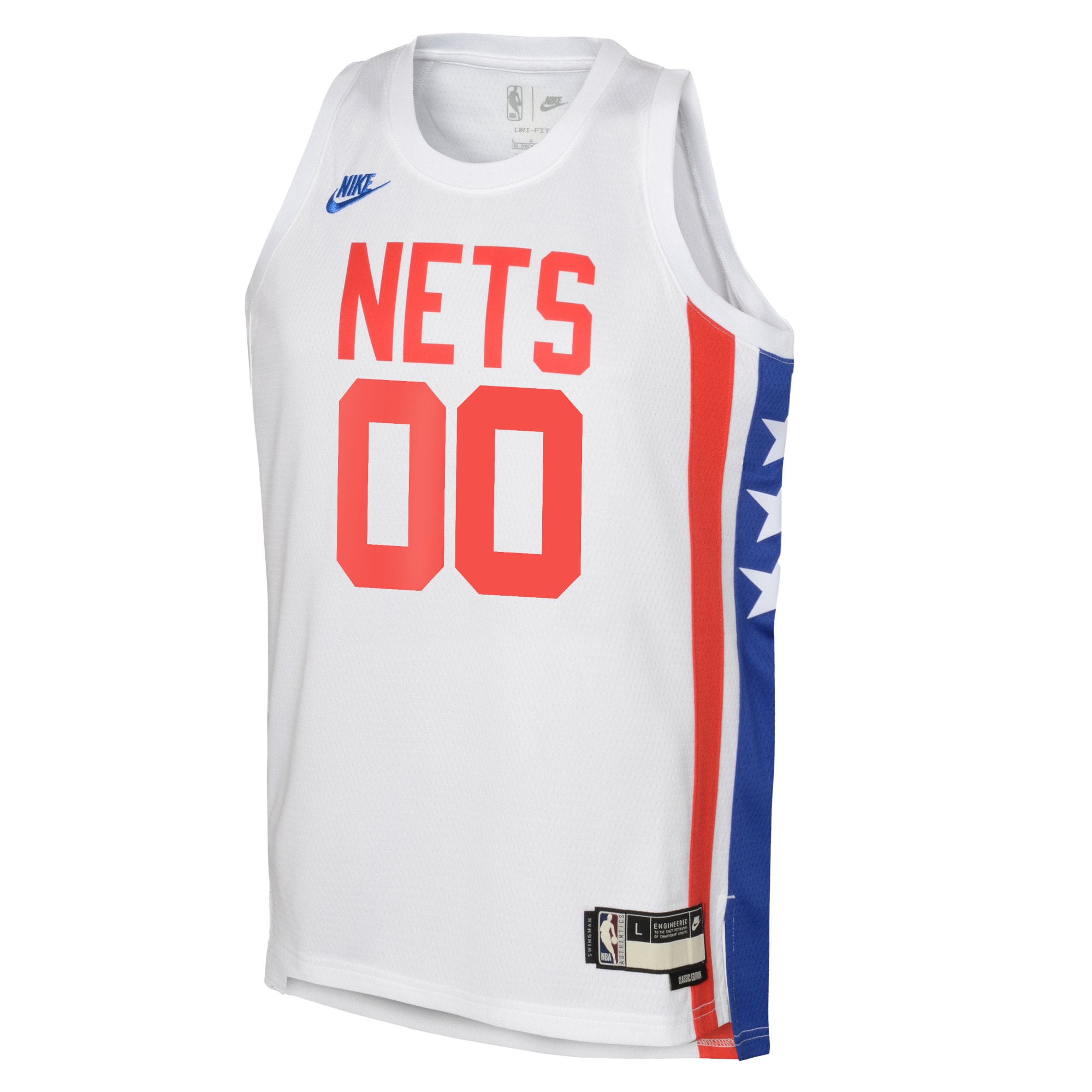 Brooklyn Nets Classic Edition Swingman Basketball Jersey - Custom - White/Rush Blue - Youth - JS294 