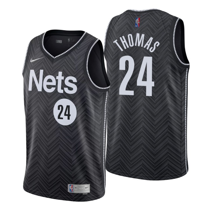 Brooklyn Nets Earned Edition #24 Cameron Thomas Black Swingman Basketball Jersey