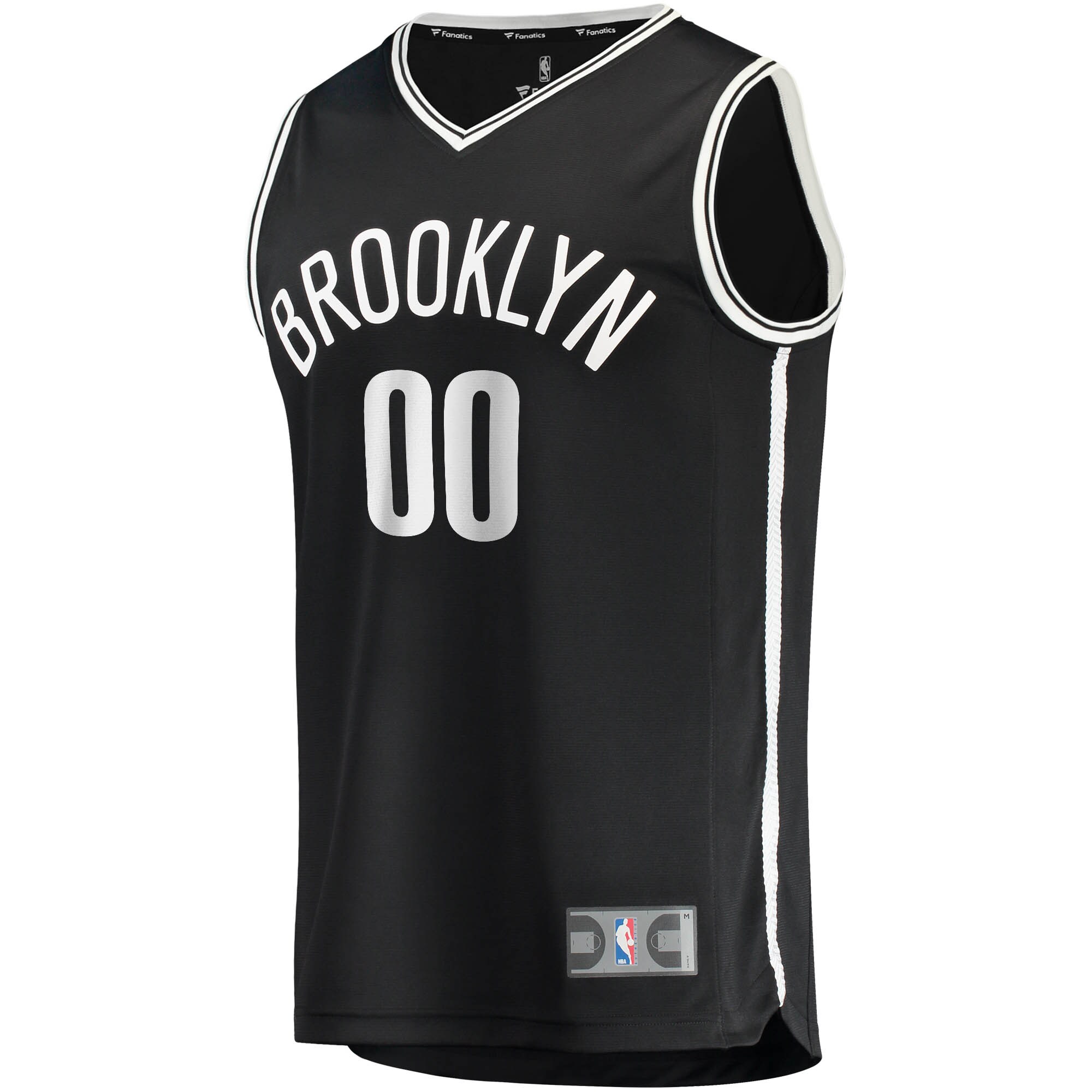 Alternative view of Brooklyn Nets Fanatics Fast Break Custom Replica Jersey Black - Icon Edition