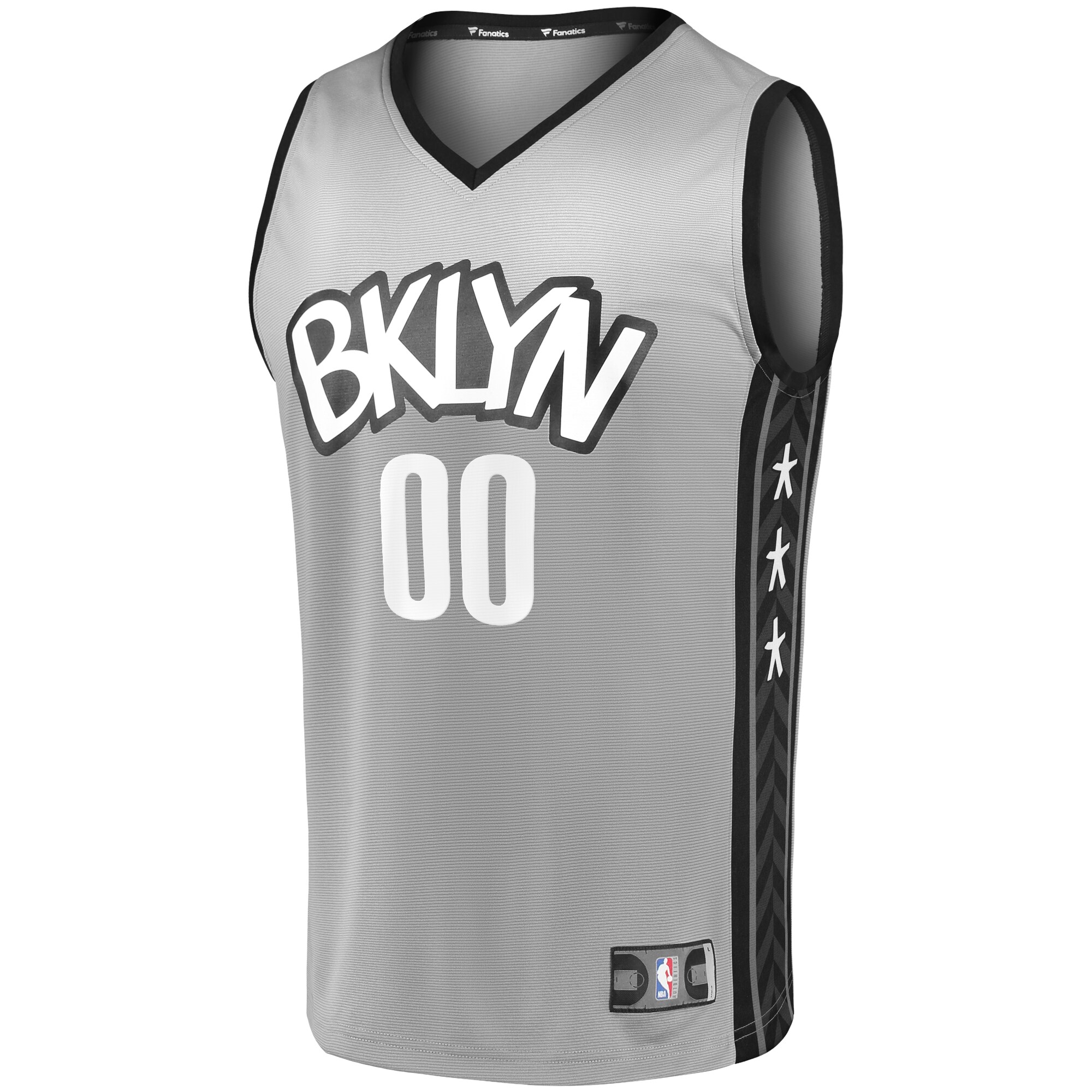 Alternative view of Brooklyn Nets Fanatics Fast Break Replica Custom Jersey Gray - Statement Edition