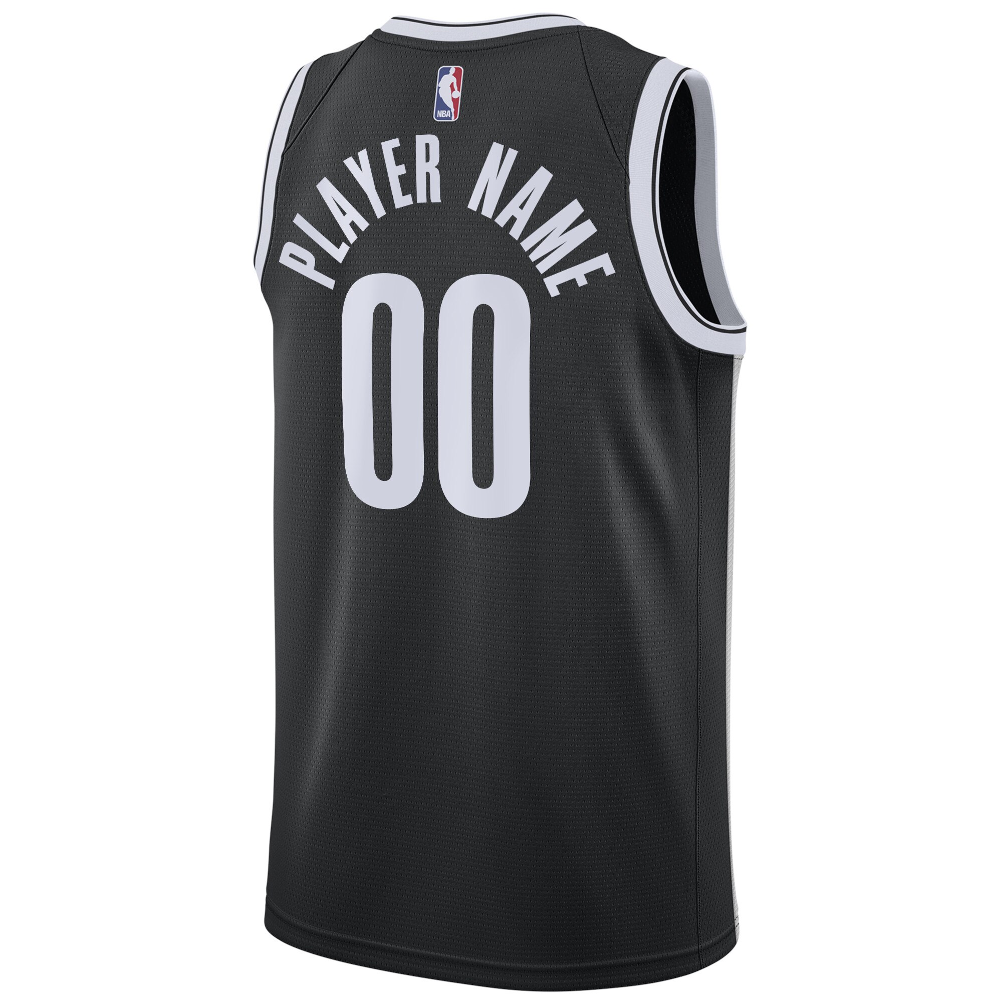 Alternative view of Brooklyn Nets Icon Edition Swingman Jersey - Black - Custom - Youth - JS176 