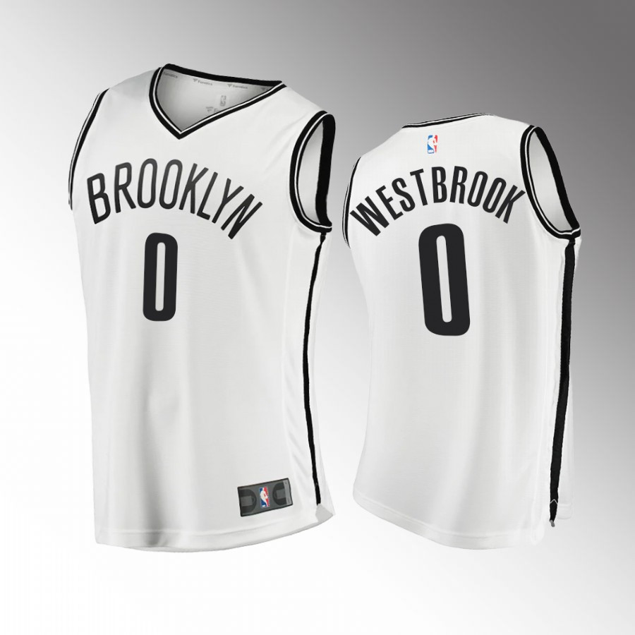 Brooklyn Nets Russell Westbrook 0 Basketball Jersey Nets White - JS843 