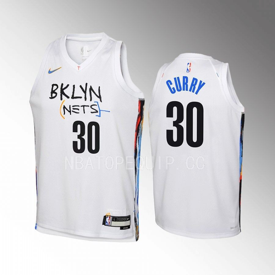 Brooklyn Nets Seth Curry 30 City Edition White Youth Basketball Jersey Swingman - JS179 