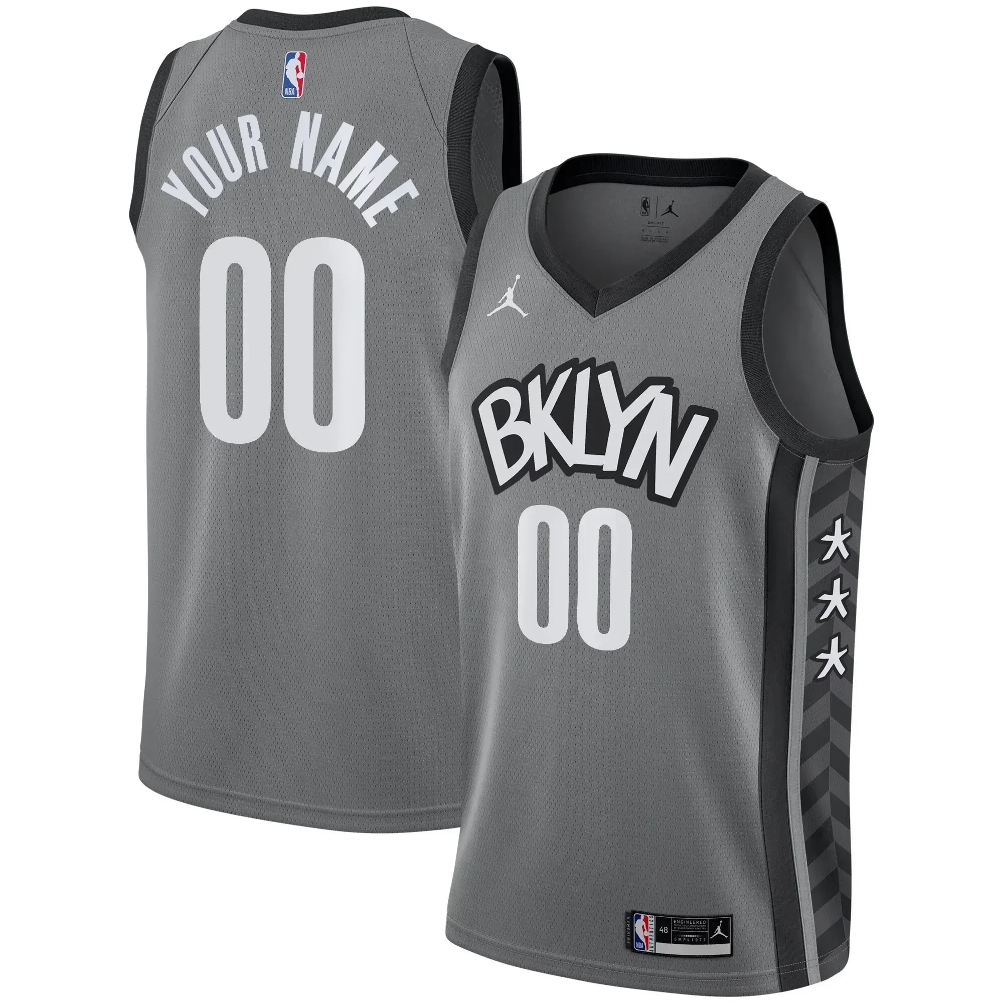 Brooklyn Nets Swingman Custom Basketball Jersey - Statement Edition - Gray - JS173 