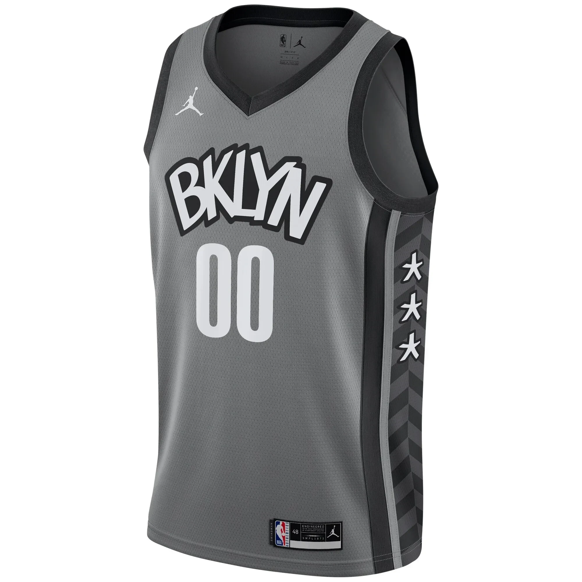Alternative view of Brooklyn Nets Swingman Custom Jersey - Statement Edition - Gray - JS340 