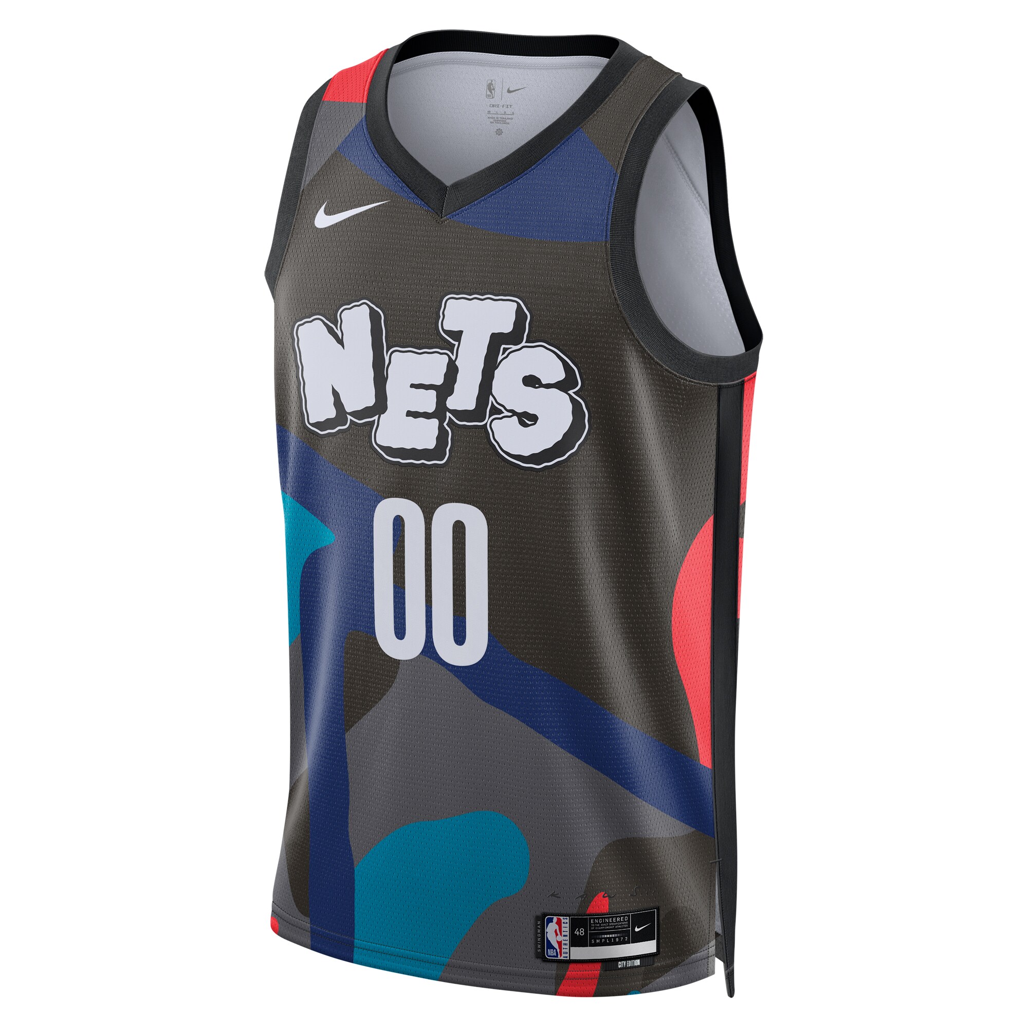 Alternative view of Brooklyn Nets Unisex 2023/24 Custom Swingman Jersey - Black - City Edition