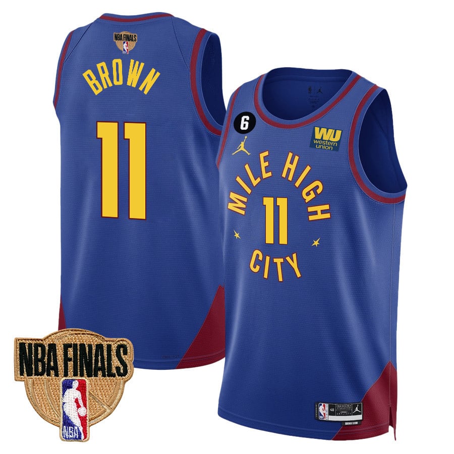 Bruce Brown 11 Denver Nuggets Final Champions 2023 Swingman YOUTH Basketball Jersey - Blue - JS493 