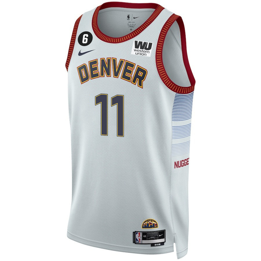 Alternative view of Bruce Brown 11 Denver Nuggets Final Champions 2023 Swingman YOUTH Basketball Jersey - White - JS383 