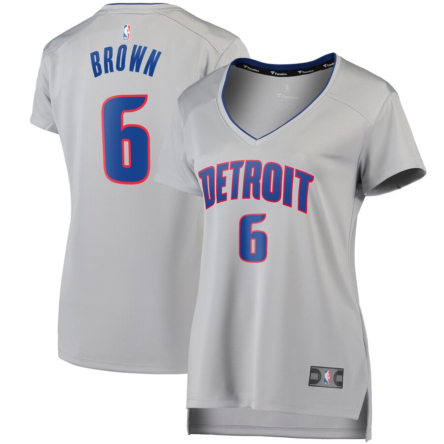 Bruce Brown Detroit Pistons Fanatics Branded Women's Fast Break Replica Player Basketball Jersey - Statement Edition - Gray