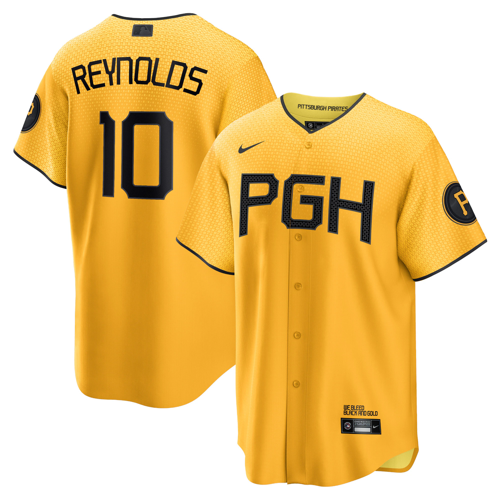 Bryan Reynolds Pittsburgh Pirates 2023 City Connect Replica Player Jersey - Gold
