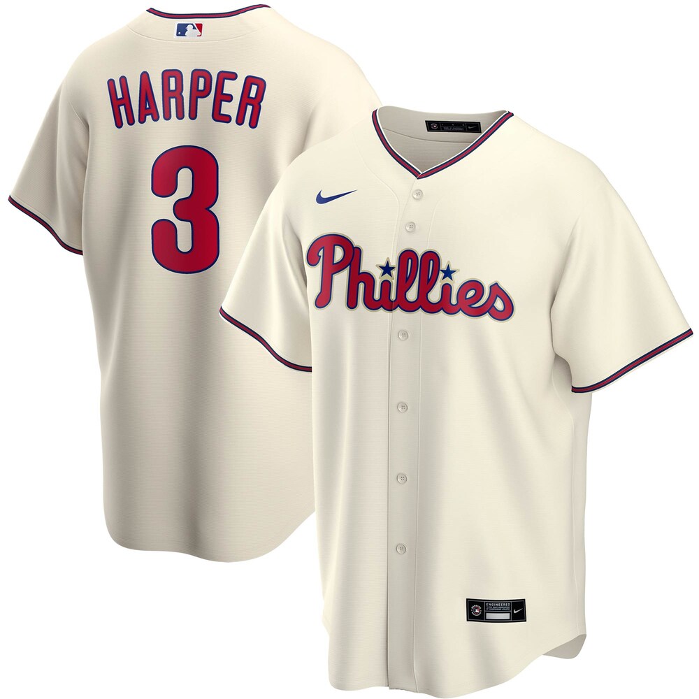 Bryce Harper Philadelphia Phillies Alternate 2020 Player Baseball Jersey - Cream
