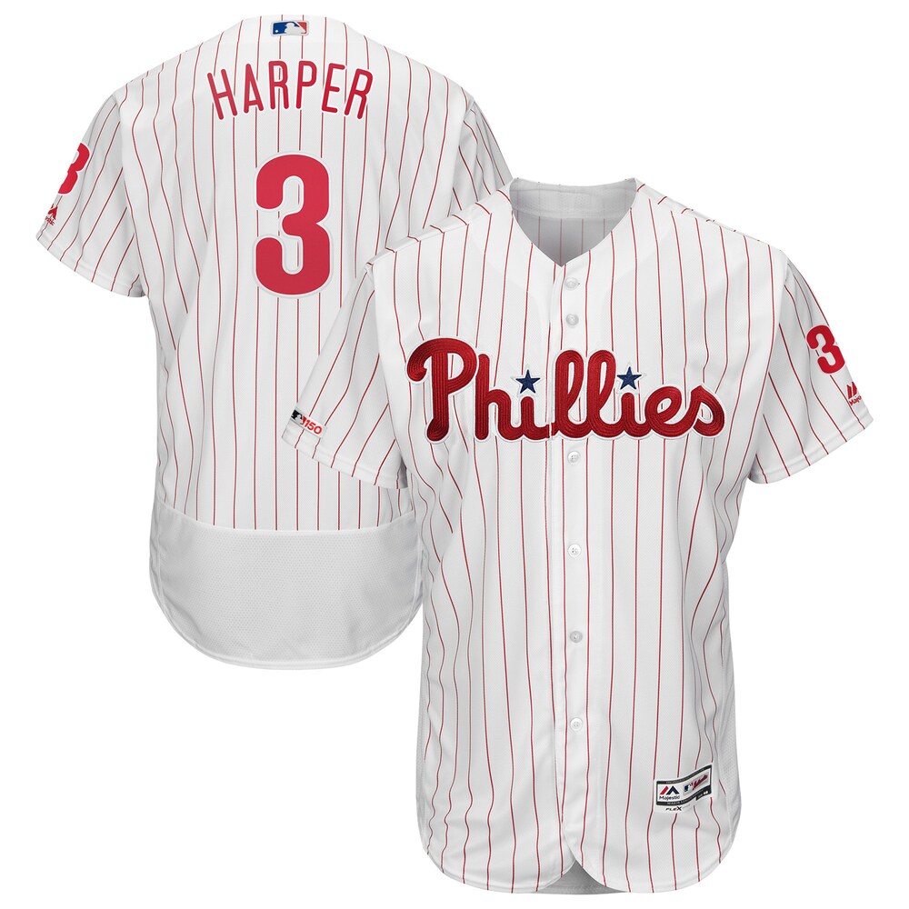 Bryce Harper Philadelphia Phillies Majestic Home Flex Base Collection Player Baseball Jersey - White