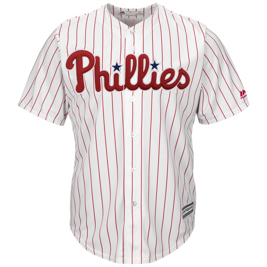 Alternative view of Bryce Harper Philadelphia Phillies Majestic Home Official Cool Base Player Baseball Jersey - White Scarlet